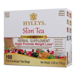 Hyleys Slim Tea 9 Flavor Assortment - Weight Loss Cleanse Detox - 100 Tea Bags
